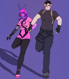 Celeste &amp; Leon Kennedy - Commission by @EctoCowboy